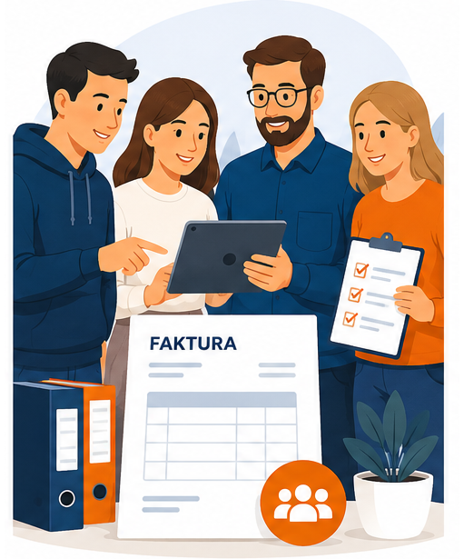 Illustration av gruppanmälan med gemensam faktura